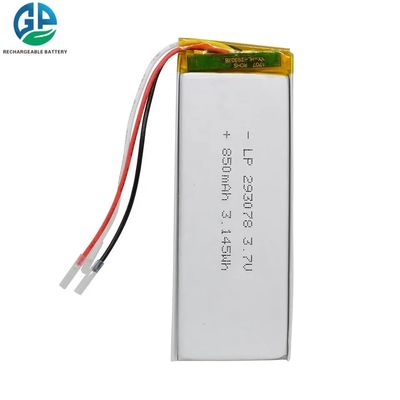 Hoogtemperatuur Lipo Lithium Polymer Battery 293078 3.7v 850mah Voor oplader